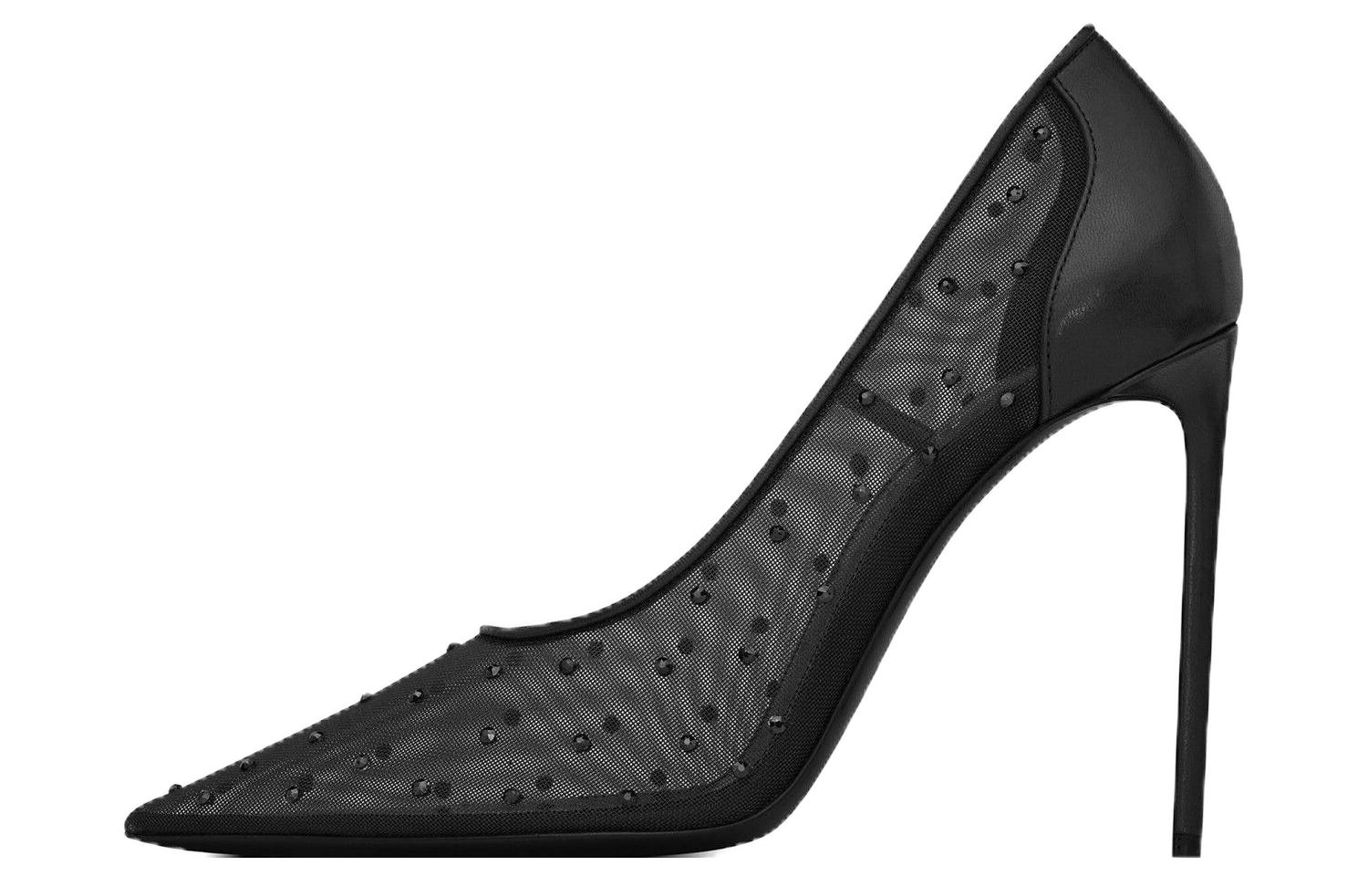 (Women) Saint Laurent Leather Pointed Toe Stiletto Heels 'Black' 7550992WJ0D1011