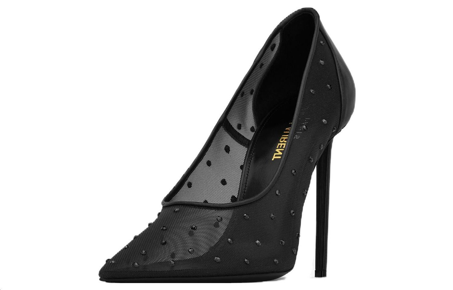 Lookbook (W) Saint Laurent Heels Stiletto Kulit Lancip 'Hitam' 7550992WJ0D1011