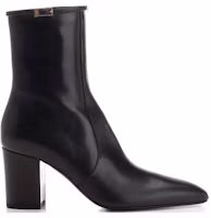 Order (W) Saint Laurent Bottes en Cuir Talon Épais à Bout Rond ''Élégance Noire'' 757045AACF61000
