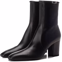 Lookbook (W) Saint Laurent Bottes en Cuir Talon Épais à Bout Rond ''Élégance Noire'' 757045AACF61000