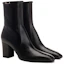 Shop (Women) Saint Laurent Leather Round Toe Chunky Heel Ankle Boots 'Black Elegance' 757045AACF61000