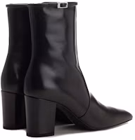 Purchase (W) Saint Laurent Bottes en Cuir Talon Épais à Bout Rond ''Élégance Noire'' 757045AACF61000