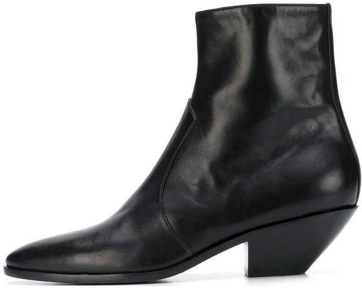 women-saint-laurent-leather-round-toe-zip-ankle-boot-black-6305401-yl-001000