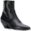 Order (W) Botín de Cuero Saint Laurent Punta Redonda con Cremallera 'Negro' 6305401YL001000