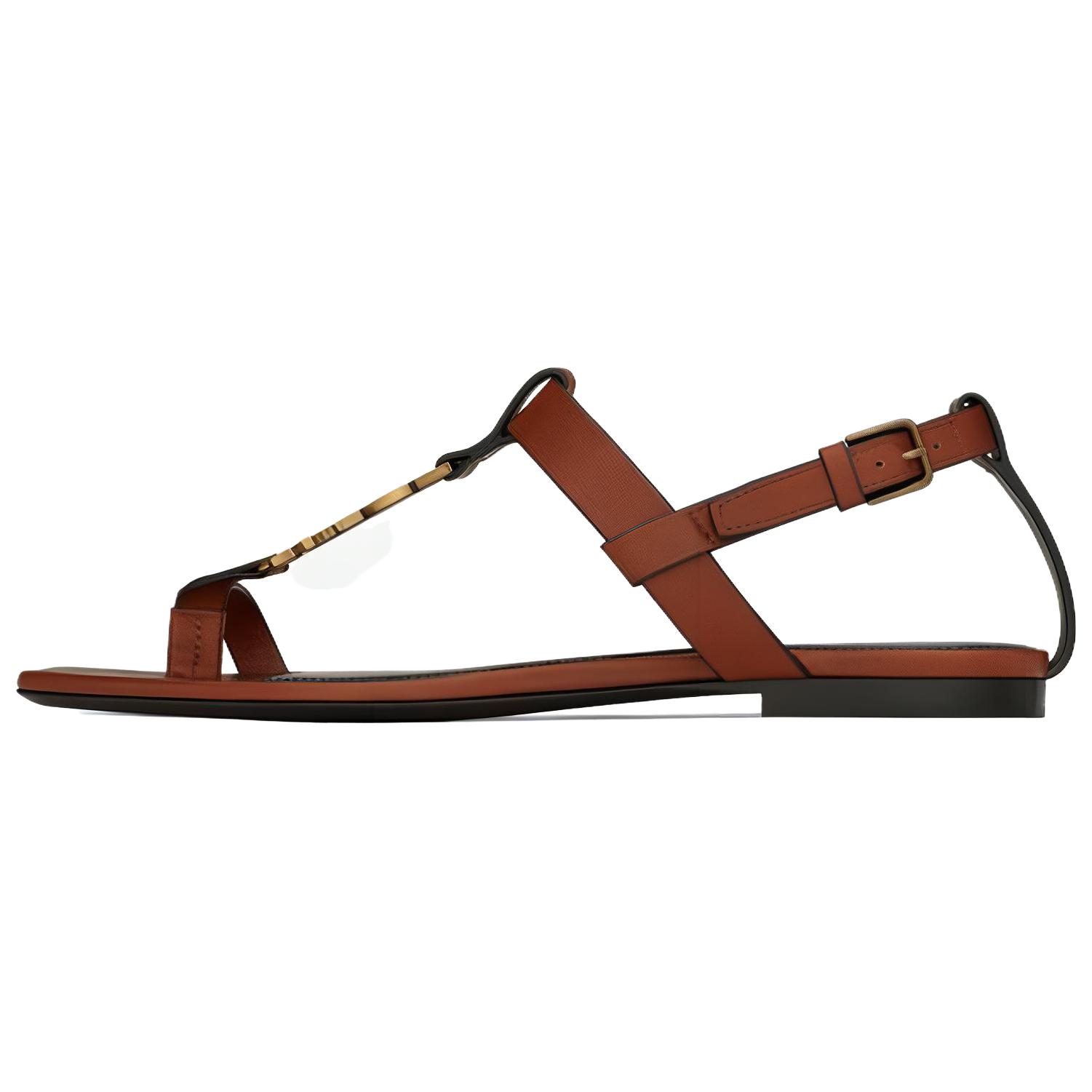 (Women) Saint Laurent Leather Sandal 'Brown' 66452018TTT7660