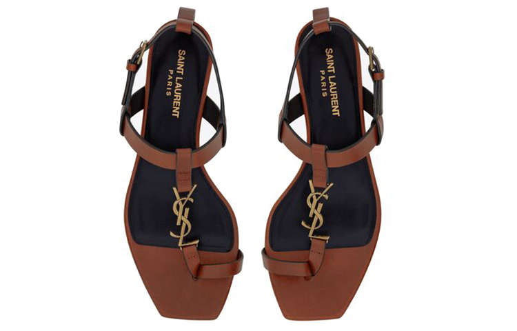 Purchase (Women) Saint Laurent Leather Sandal 'Brown' 66452018TTT7660
