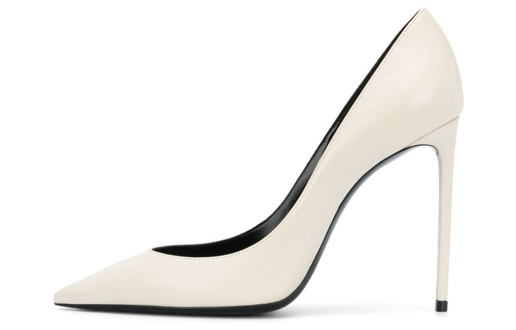 (Women) Saint Laurent Leather Slip-On Stiletto 'White' 5297331ZJ001906