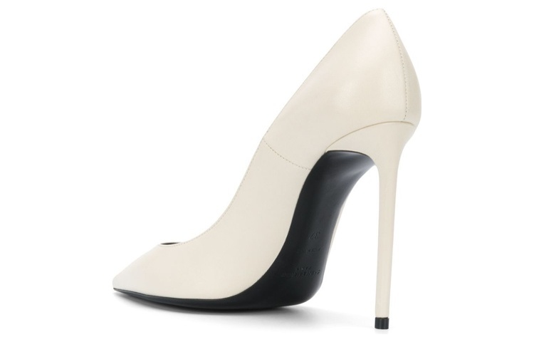 (W) Saint Laurent Leather Slip-On Stiletto 'White' 圖 3