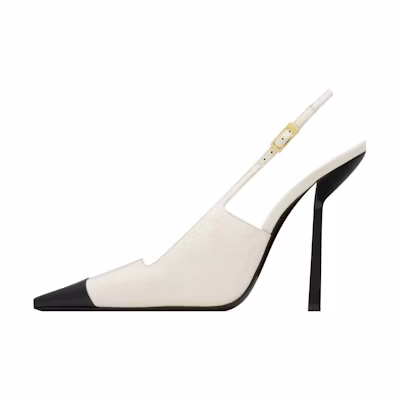 (W) Saint Laurent Leather Stiletto 'Monochrome'
