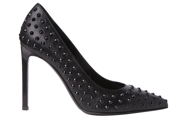 Order (W) （レディース）サンローラン レザー スタッズ ポインテッドトゥ スティレット 'ブラック' 375399CYU001000 375399CYU001000
