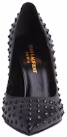 Lookbook (Women) Saint Laurent Leather Studded Pointed Toe Stiletto 'Black' 375399CYU001000