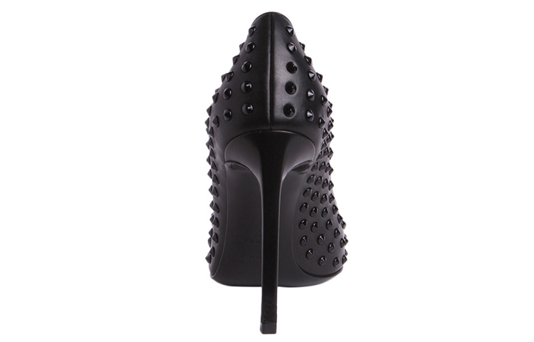 Shop (W) （レディース）サンローラン レザー スタッズ ポインテッドトゥ スティレット 'ブラック' 375399CYU001000 375399CYU001000