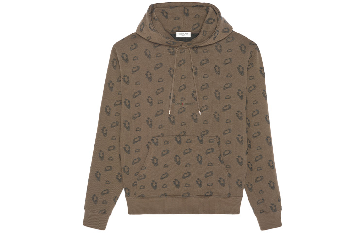 Order (W) サンローラン ヒョウ柄 ジャカード スウェットシャツ カーキ 662509Y36GI1365