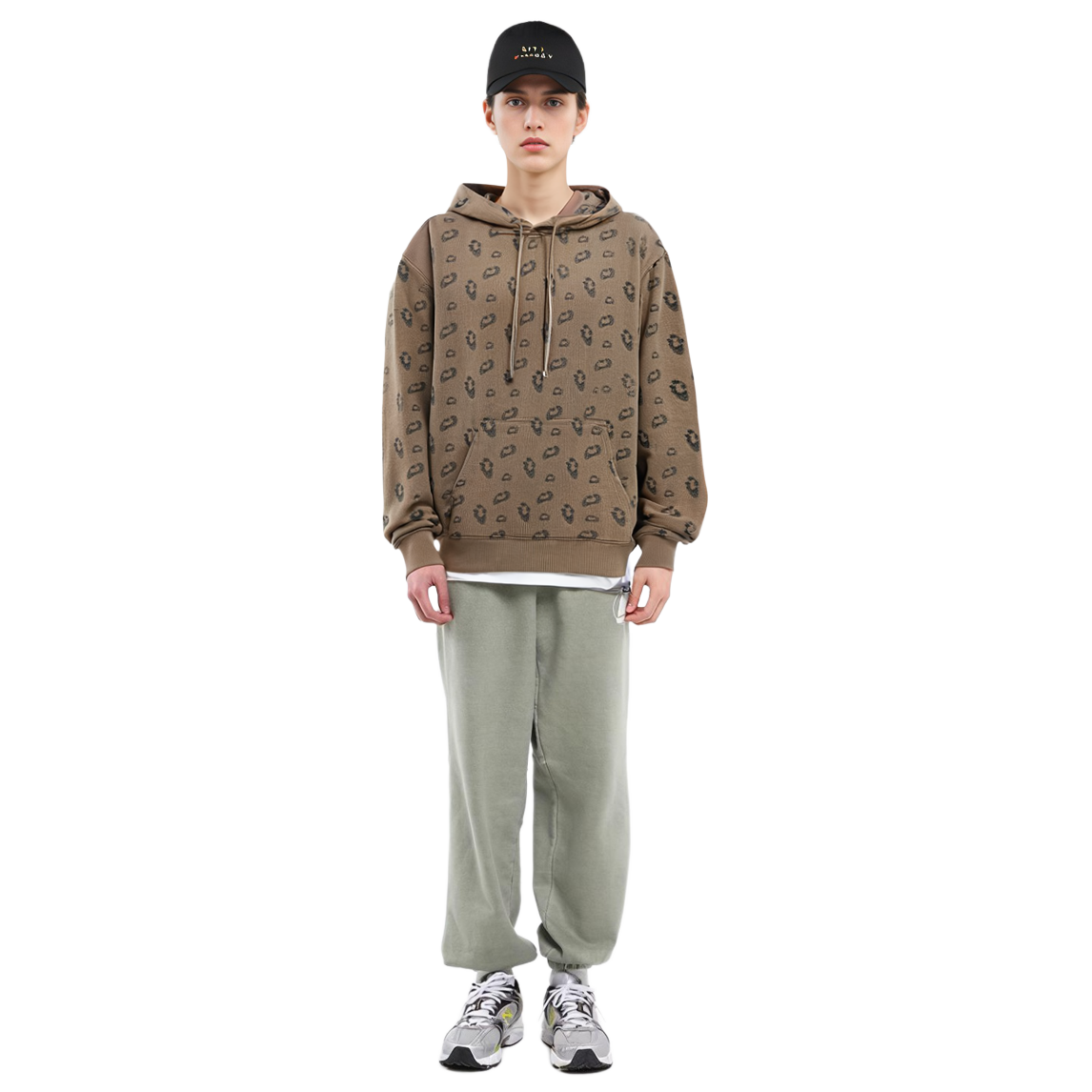 Shop (W) サンローラン ヒョウ柄 ジャカード スウェットシャツ カーキ 662509Y36GI1365