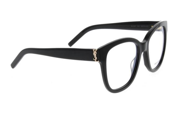 Order (W) Saint Laurent Kacamata Optik Wanita Logo Huruf Hitam Bingkai Tak Beraturan. SLM97001