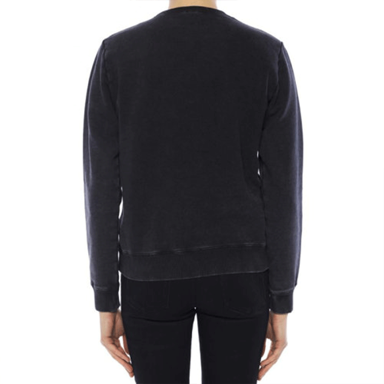 Shop (Women) SAINT LAURENT Letter Print Pullover Hoodie Black 511029YB2PL1069