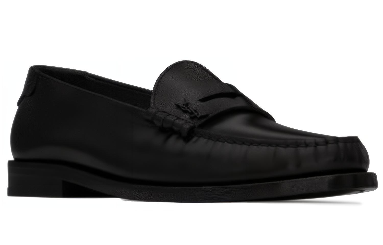 Shop (W) Saint Laurent Loafer Monogram ''Kulit Hitam Licin'' 6702321VUVV1000