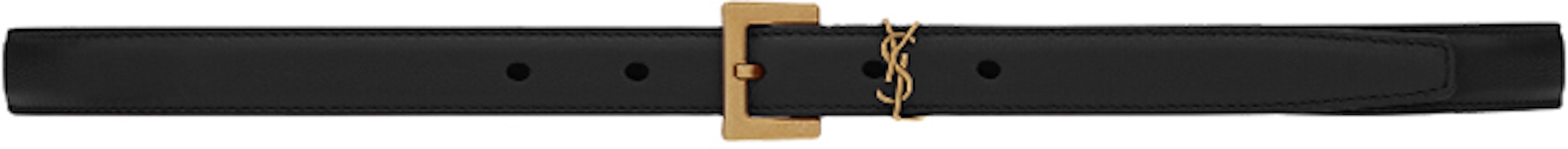 (Women) Saint Laurent Logo Buckle Belt, 2cm Wide 554465BOO0W1000 (Women) Saint Laurent Logo Buckle Belt, 2cm Wide 554465BOO0W1000