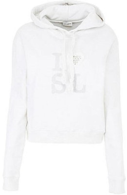 (Women) SAINT LAURENT Logo Drawstring Hoodie White. 515008YB2RZ9007 Buy (Women) SAINT LAURENT Logo Drawstring Hoodie White. 515008YB2RZ9007