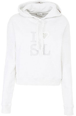 (Women) SAINT LAURENT Logo Drawstring Hoodie White. 515008YB2RZ9007 Order (Women) SAINT LAURENT Logo Drawstring Hoodie White. 515008YB2RZ9007