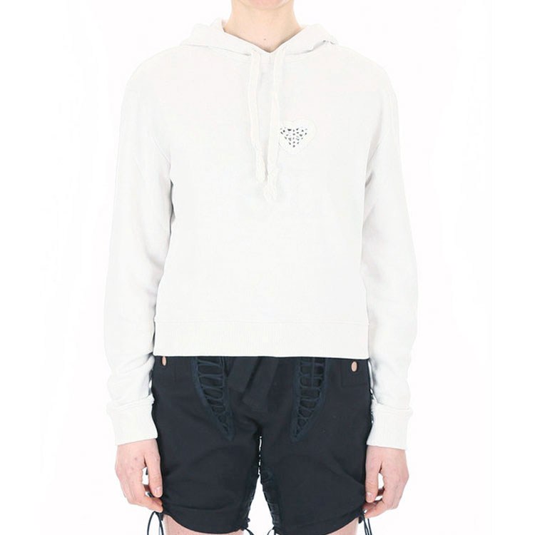 Lookbook (Women) SAINT LAURENT Logo Drawstring Hoodie White. 515008YB2RZ9007