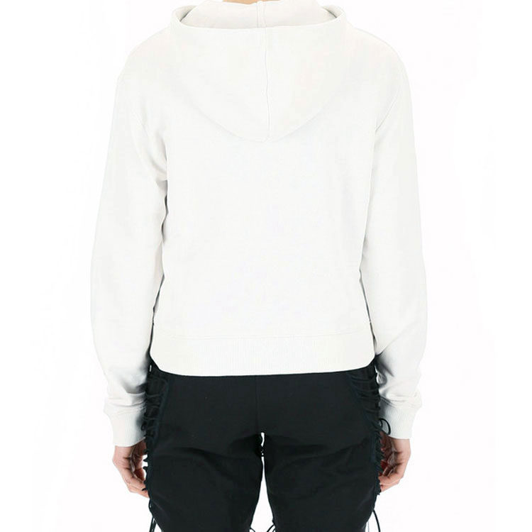 Shop (Women) SAINT LAURENT Logo Drawstring Hoodie White. 515008YB2RZ9007