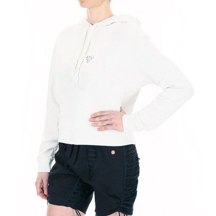 Purchase (Women) SAINT LAURENT Logo Drawstring Hoodie White. 515008YB2RZ9007