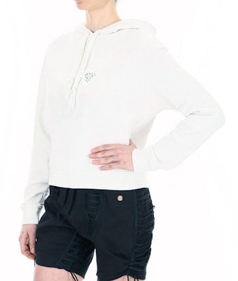 (Women) SAINT LAURENT Logo Drawstring Hoodie White. 515008YB2RZ9007 Purchase (Women) SAINT LAURENT Logo Drawstring Hoodie White. 515008YB2RZ9007