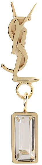 women-saint-laurent-logo-gold-single-earring-for-women-brass-glass-746624-y1526