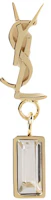 (Women) SAINT LAURENT Logo Gold Single Earring for Women Brass/Glass. 746624Y1526 (Women) SAINT LAURENT Logo Gold Single Earring for Women Brass/Glass. 746624Y1526