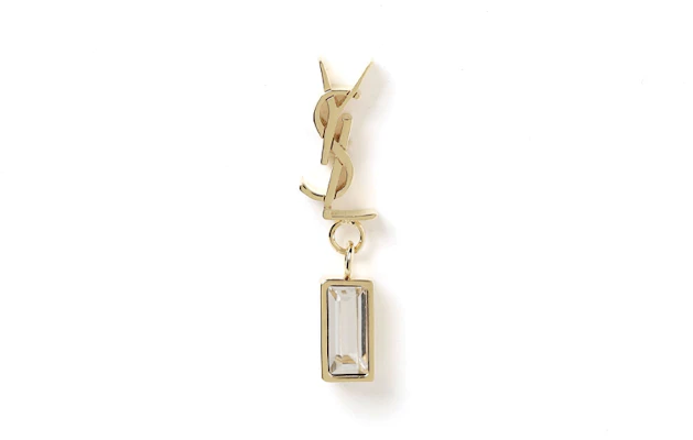 (W) Pendiente Único Dorado SAINT LAURENT Mujer Latón/Vidrio Logo. 746624Y1526 Order (W) Pendiente Único Dorado SAINT LAURENT Mujer Latón/Vidrio Logo. 746624Y1526