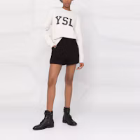 Lookbook (W) 聖羅蘭Logo印花圓領長袖衫 淡燕麥色 666987Y36IP9766