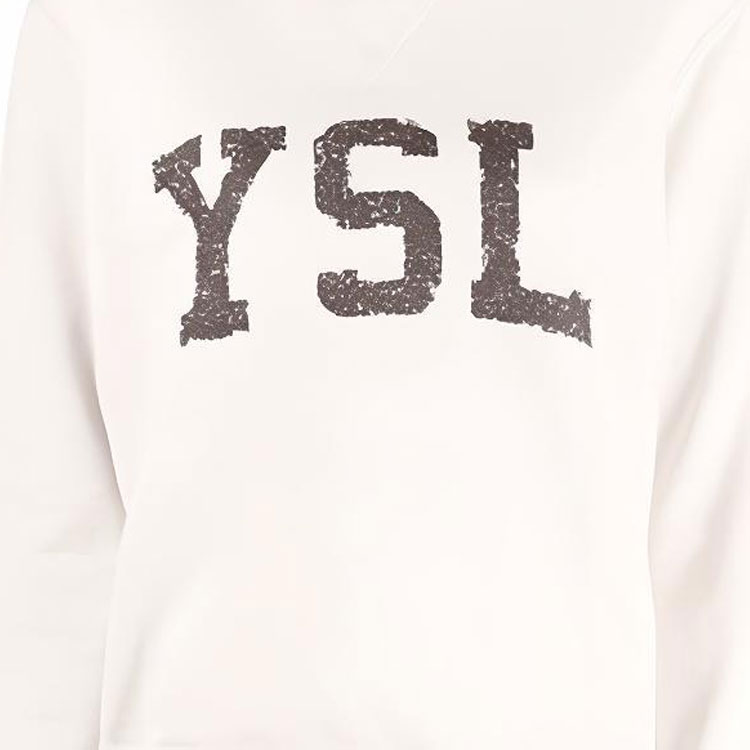 Sizing (W) 聖羅蘭Logo印花圓領長袖衫 淡燕麥色 666987Y36IP9766