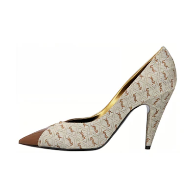 (W) Saint Laurent Lola 'Casual Lace-up High Heels Brown'