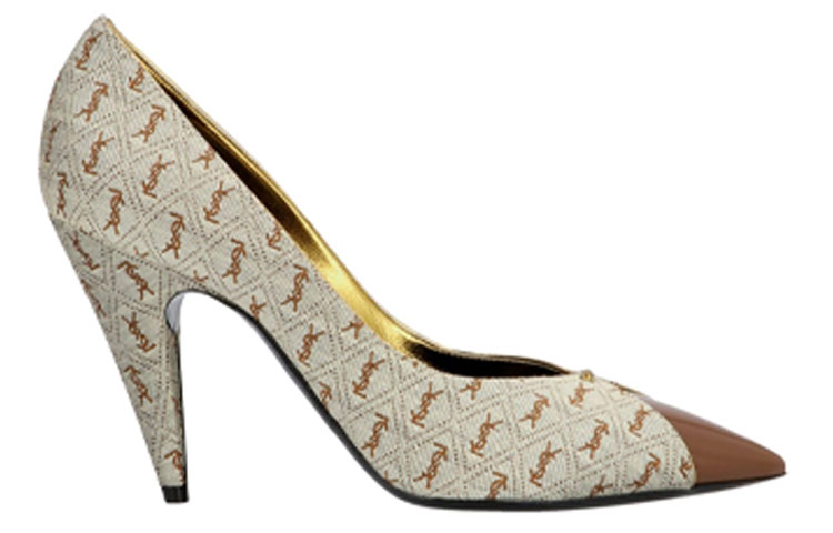 Order (W) Saint Laurent Lola 'Sepatu Hak Tinggi Coklat Tali Santai' 63963414M102075