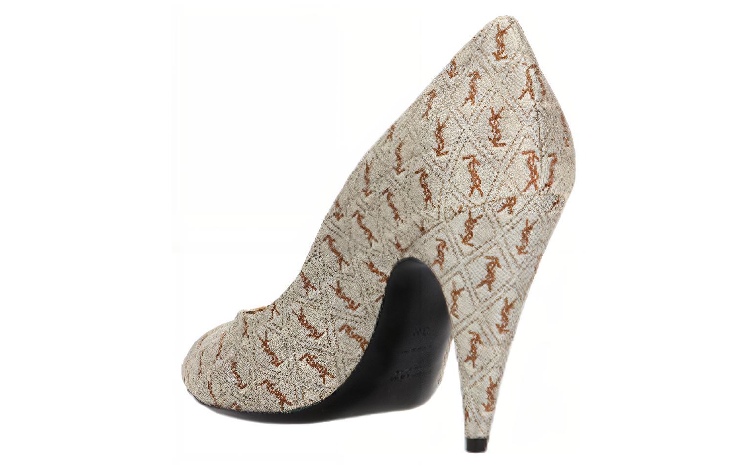 Shop (W) Saint Laurent Lola 'Sepatu Hak Tinggi Coklat Tali Santai' 63963414M102075