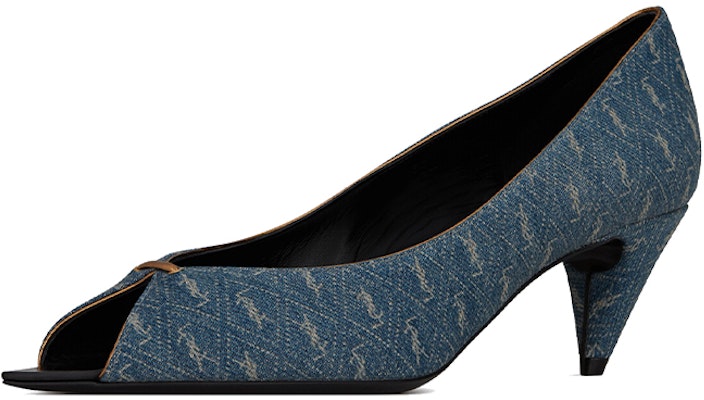 (W) Saint Laurent Lola Kasut Tumit Tinggi 'Denim Biru' 6616692WP104590 Lookbook (W) Saint Laurent Lola Kasut Tumit Tinggi 'Denim Biru' 6616692WP104590