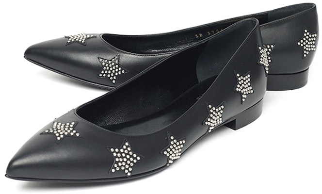 聖羅蘭皮革低幫尖頭休閒單鞋 女款 黑色 Order 聖羅蘭皮革低幫尖頭休閒單鞋 女款 黑色