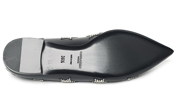 Purchase 聖羅蘭皮革低幫尖頭休閒單鞋 女款 黑色