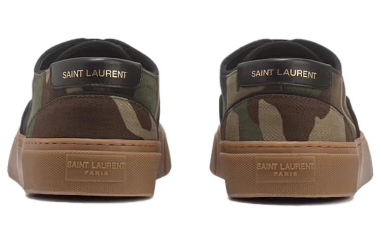 Shop SAINT LAURENT聖羅蘭 圓頭平底舒適 低筒 板鞋 女款 迷彩