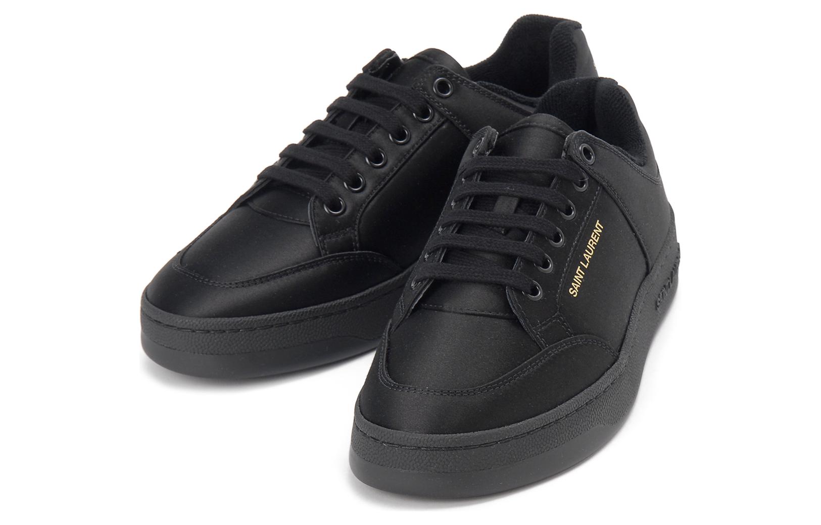 Shop (W) Saint Laurent Low Top Sneaker ''Schwarzes Leder'' 7632529QN001000