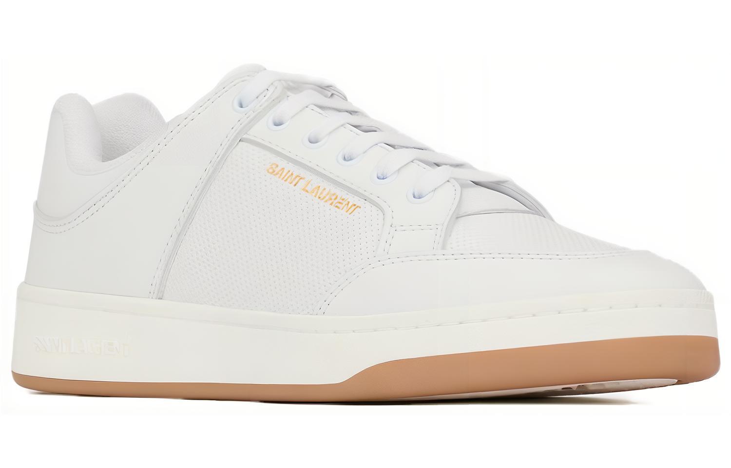 Lookbook SAINT LAURENT聖羅蘭 皮革 時尚百搭 低筒 板鞋 女款 白色