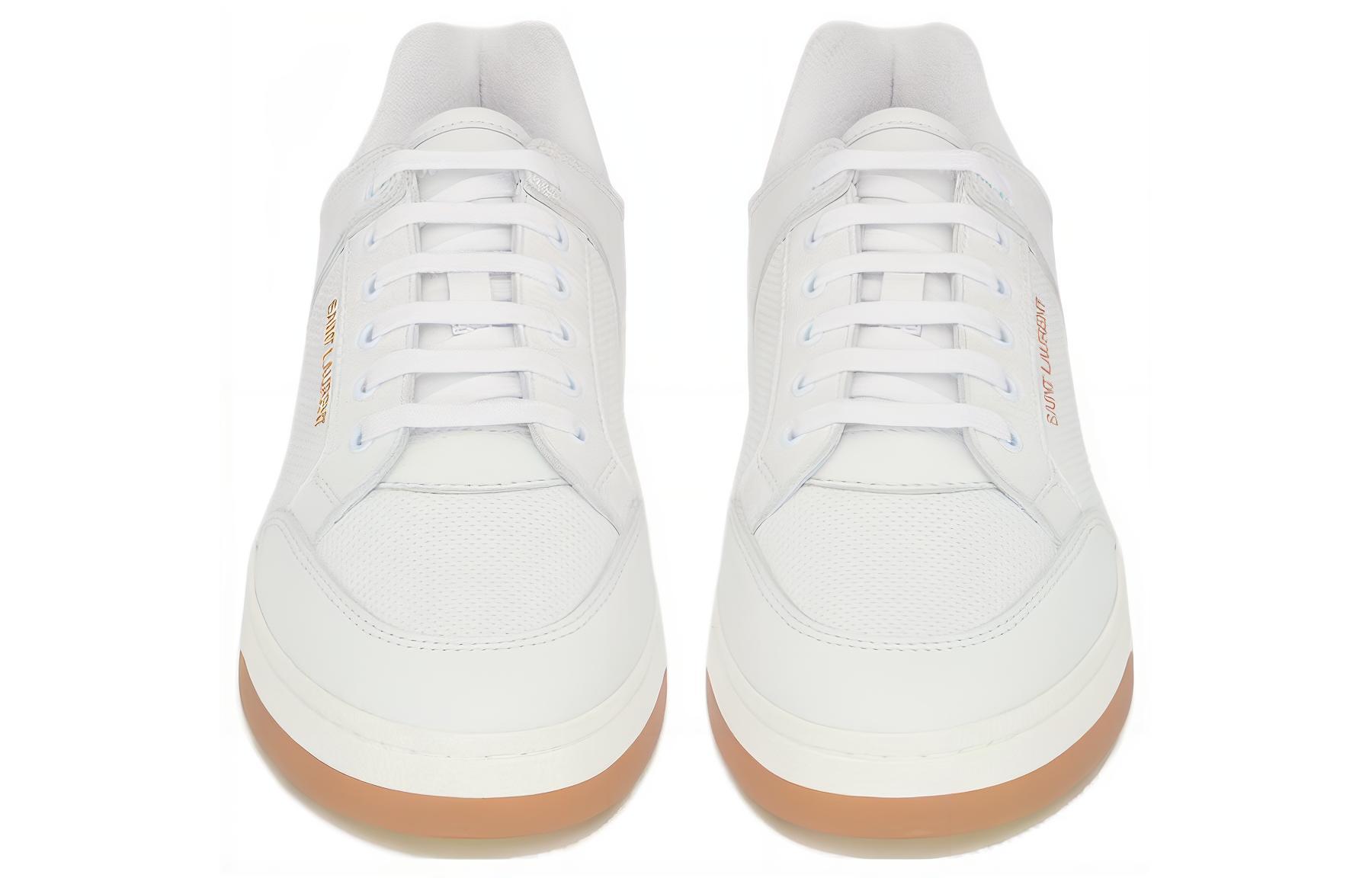 Shop SAINT LAURENT聖羅蘭 皮革 時尚百搭 低筒 板鞋 女款 白色