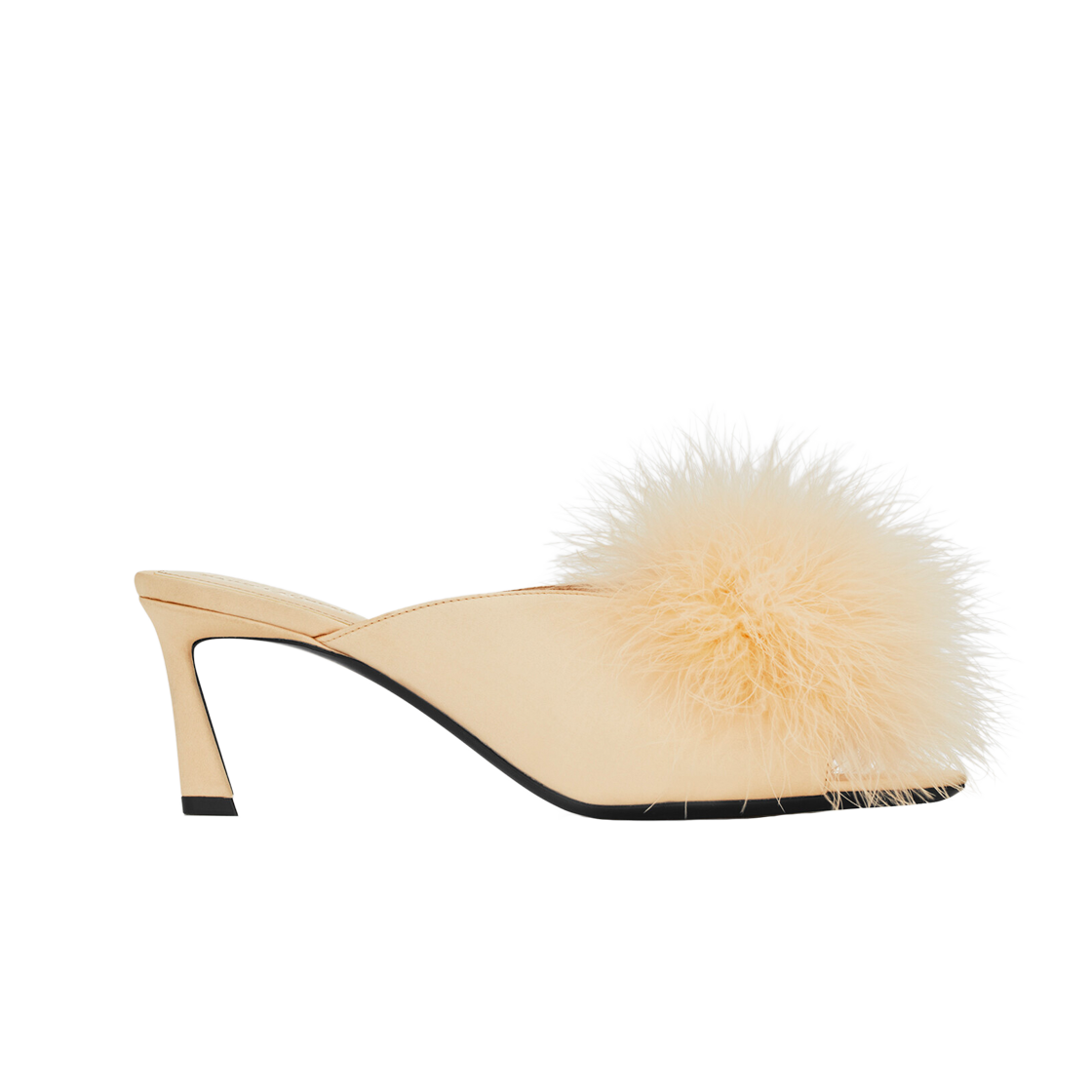 (Women) Saint Laurent Mae 'Feather Crepe Satin Nude' 7182181UU009918