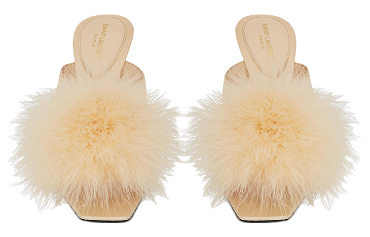 Lookbook (Women) Saint Laurent Mae 'Feather Crepe Satin Nude' 7182181UU009918