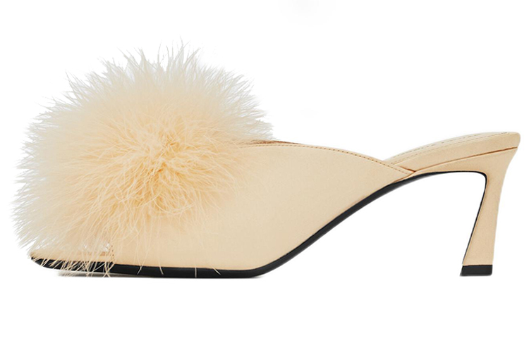 Shop (Women) Saint Laurent Mae 'Feather Crepe Satin Nude' 7182181UU009918