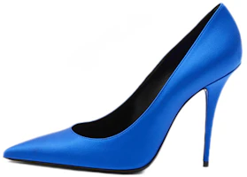 (Women) Saint Laurent Marylin Pump Electric Blue Satin 7112641UU004306 (Women) Saint Laurent Marylin Pump Electric Blue Satin 7112641UU004306