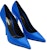 (W) Saint Laurent Marylin Pump Biru Elektrik Satin 7112641UU004306