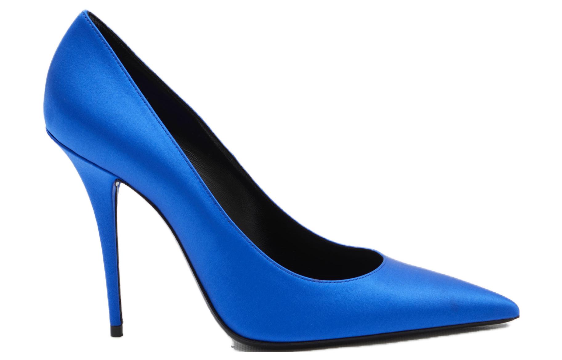 Lookbook (Women) Saint Laurent Marylin Pump Electric Blue Satin 7112641UU004306