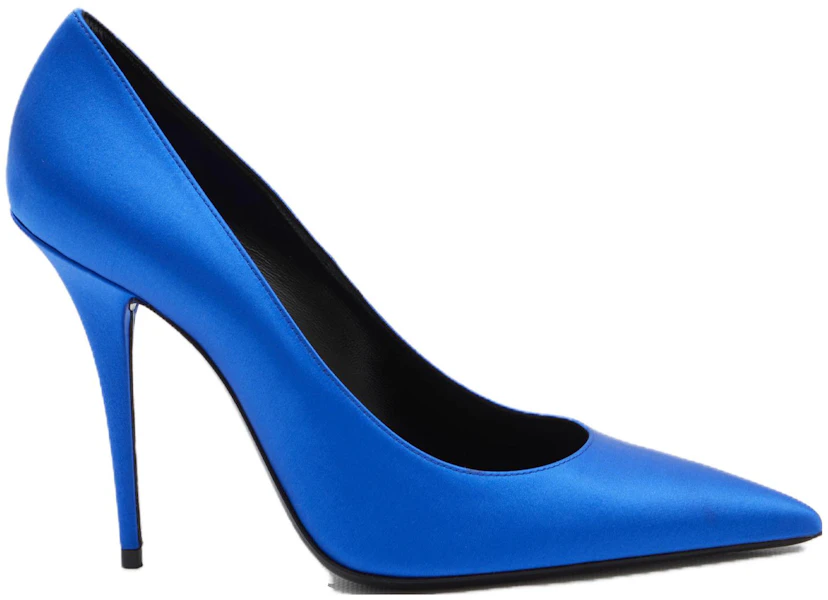 (Women) Saint Laurent Marylin Pump Electric Blue Satin 7112641UU004306 Lookbook (Women) Saint Laurent Marylin Pump Electric Blue Satin 7112641UU004306